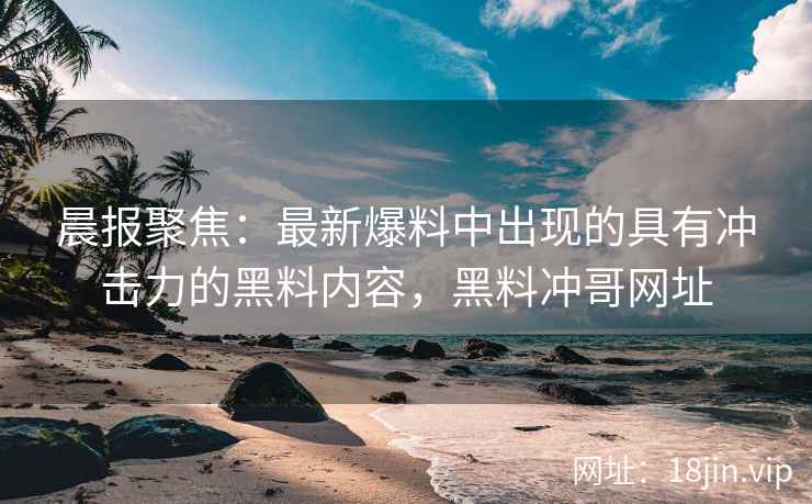 晨报聚焦：最新爆料中出现的具有冲击力的黑料内容，黑料冲哥网址