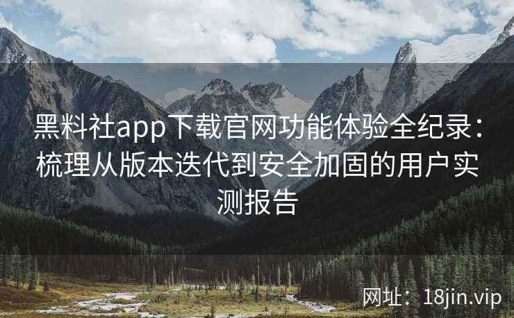 黑料社app下载官网功能体验全纪录：梳理从版本迭代到安全加固的用户实测报告