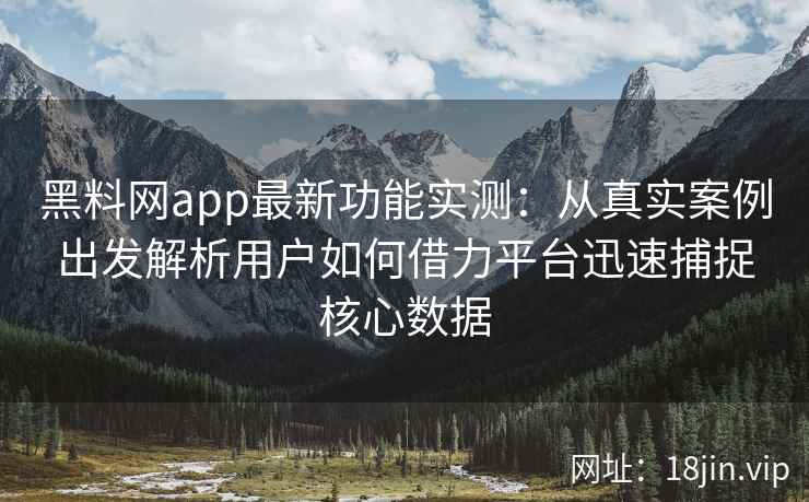 黑料网app最新功能实测：从真实案例出发解析用户如何借力平台迅速捕捉核心数据