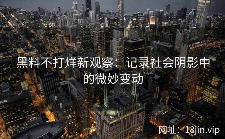 黑料不打烊新观察：记录社会阴影中的微妙变动