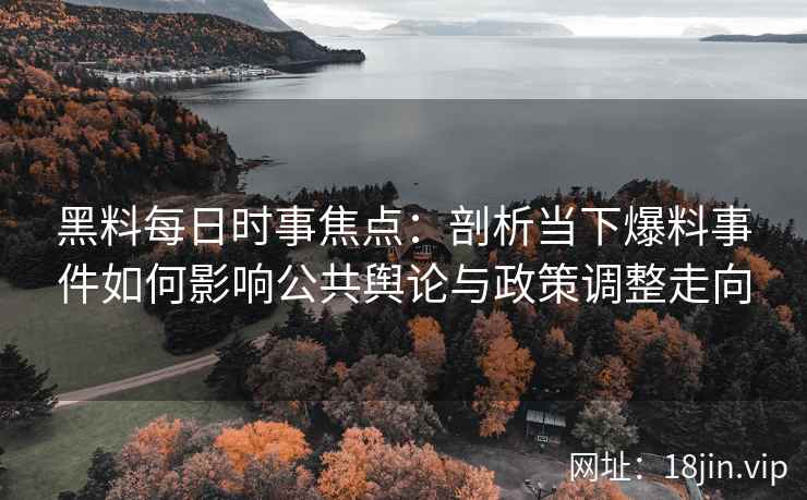 黑料每日时事焦点：剖析当下爆料事件如何影响公共舆论与政策调整走向