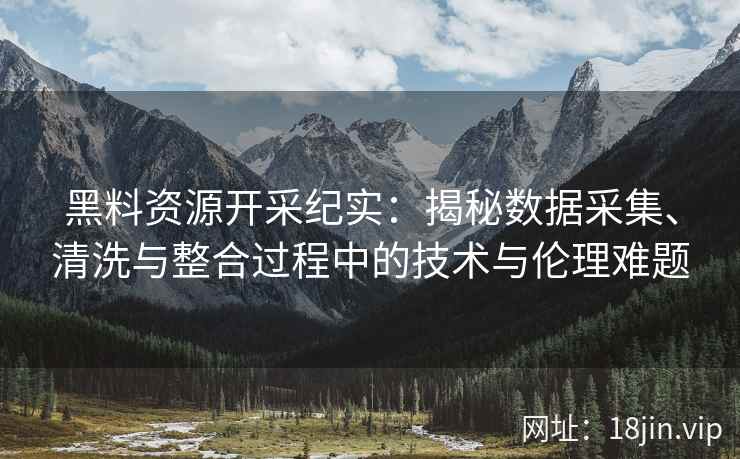 黑料资源开采纪实：揭秘数据采集、清洗与整合过程中的技术与伦理难题