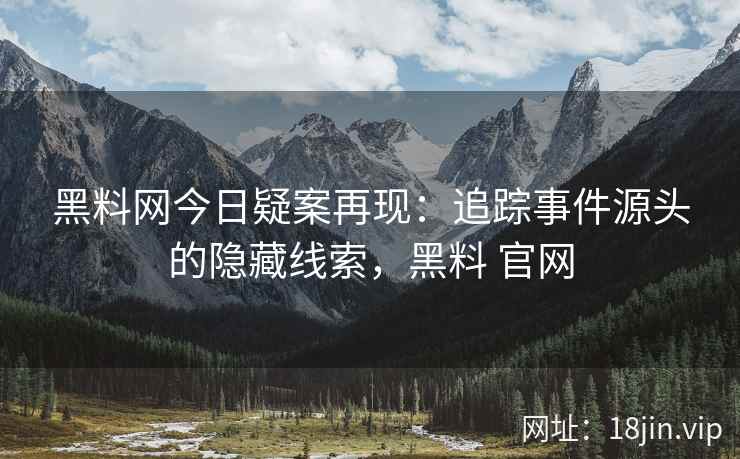 黑料网今日疑案再现：追踪事件源头的隐藏线索，黑料 官网