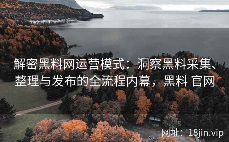 解密黑料网运营模式：洞察黑料采集、整理与发布的全流程内幕，黑料 官网