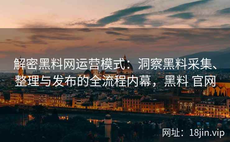 解密黑料网运营模式：洞察黑料采集、整理与发布的全流程内幕，黑料 官网