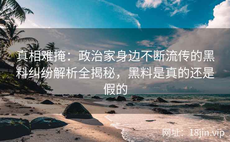 真相难掩：政治家身边不断流传的黑料纠纷解析全揭秘，黑料是真的还是假的