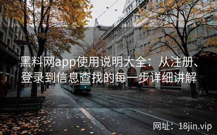 黑料网app使用说明大全：从注册、登录到信息查找的每一步详细讲解