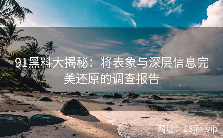 91黑料大揭秘：将表象与深层信息完美还原的调查报告