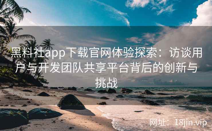 黑料社app下载官网体验探索：访谈用户与开发团队共享平台背后的创新与挑战