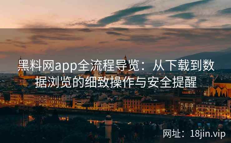 黑料网app全流程导览：从下载到数据浏览的细致操作与安全提醒