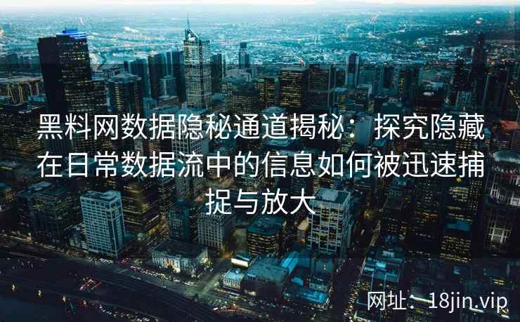 黑料网数据隐秘通道揭秘：探究隐藏在日常数据流中的信息如何被迅速捕捉与放大