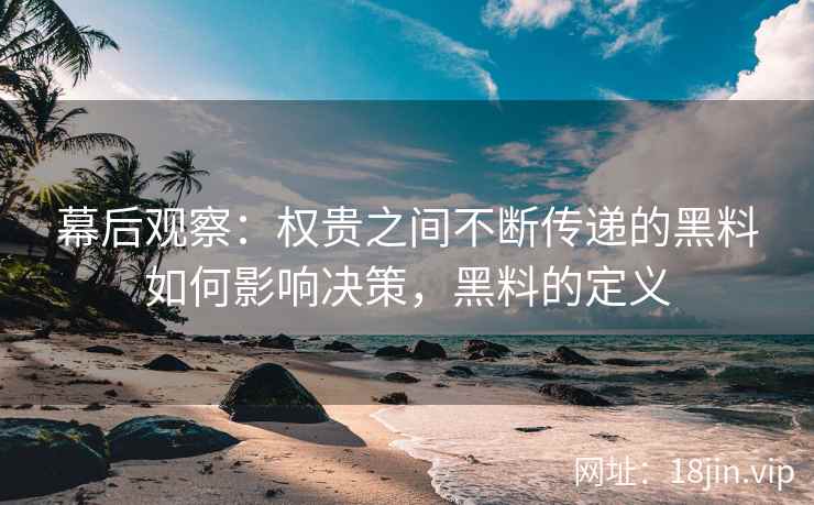 幕后观察：权贵之间不断传递的黑料如何影响决策，黑料的定义