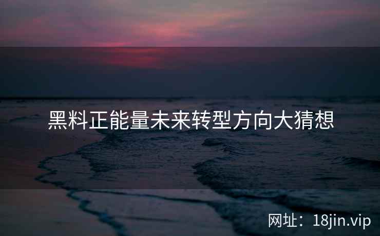 黑料正能量未来转型方向大猜想