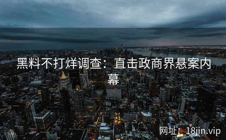 黑料不打烊调查：直击政商界悬案内幕