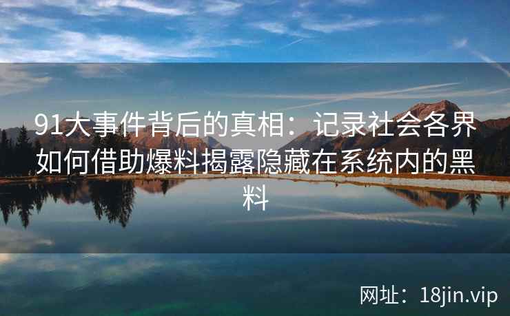 91大事件背后的真相：记录社会各界如何借助爆料揭露隐藏在系统内的黑料