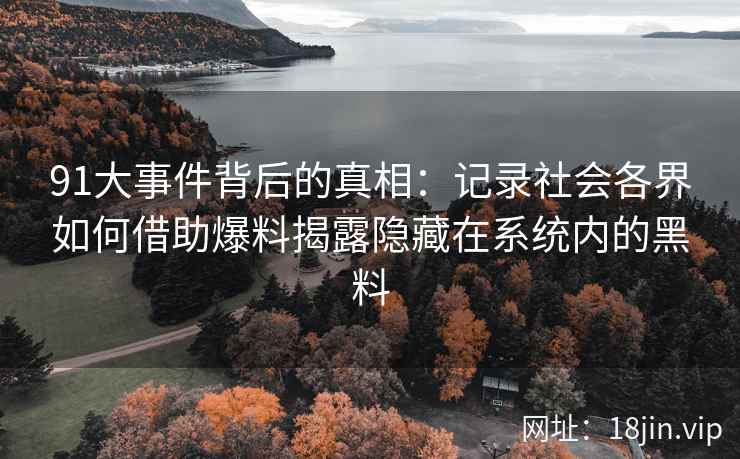91大事件背后的真相：记录社会各界如何借助爆料揭露隐藏在系统内的黑料